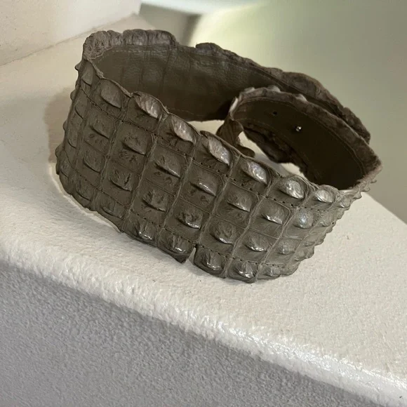 Unbranded Women’s Real crocodile leather wide waist‎ green belt